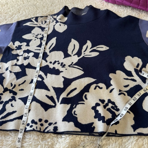 Maeve by Anthropologie The Carys Mock Neck Sweater Blue Size XL - Picture 6 of 12